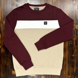 Three-Stroke Oswald Sweatshirt - Burgundy/White/Sand