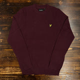 Lyle & Scott Cotton Merino Crew Neck Jumper - Burgundy