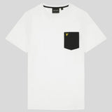 Lyle & Scott Contrast Pocket T-Shirt - White/Black