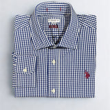 U.S. Polo Assn. Grady Slim Fit Check Shirt - White/Navy