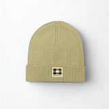 Aquascutum Active Wool Rubber Patch Beanie - Khaki
