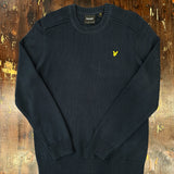 Lyle & Scott Shoulder Detail Crew Neck Jumper - Dark Navy