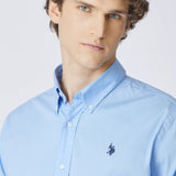 U.S. Polo Assn. Camicia in Popeline di Cotone - Sky
