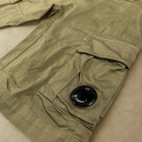 C.P. Company Stretch Sateen Cargo Lens Shorts - Dried Herb