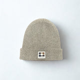 Aquascutum Active Wool Rubber Patch Beanie - Beige