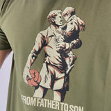 Three-Stroke x MU Archive From Father To Son T-Shirt - Moss Green