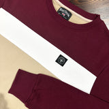 Three-Stroke Oswald Sweatshirt - Burgundy/White/Sand