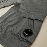 C.P. Company Stretch Sateen Cargo Lens Shorts - Gunmetal