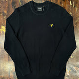 Lyle & Scott Shoulder Detail Crew Neck Jumper - Jet Black