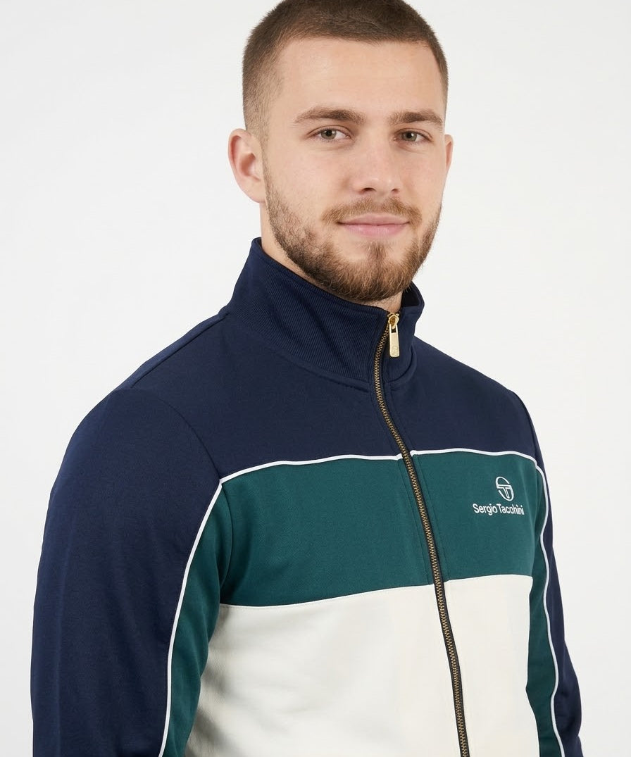 Sergio Tacchini Spiga Track Top - Maritime Blue/Deep Teal/Gardenia