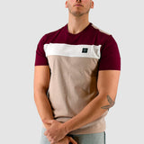 Three-Stroke Oswald T-Shirt - Burgundy/White/Sand