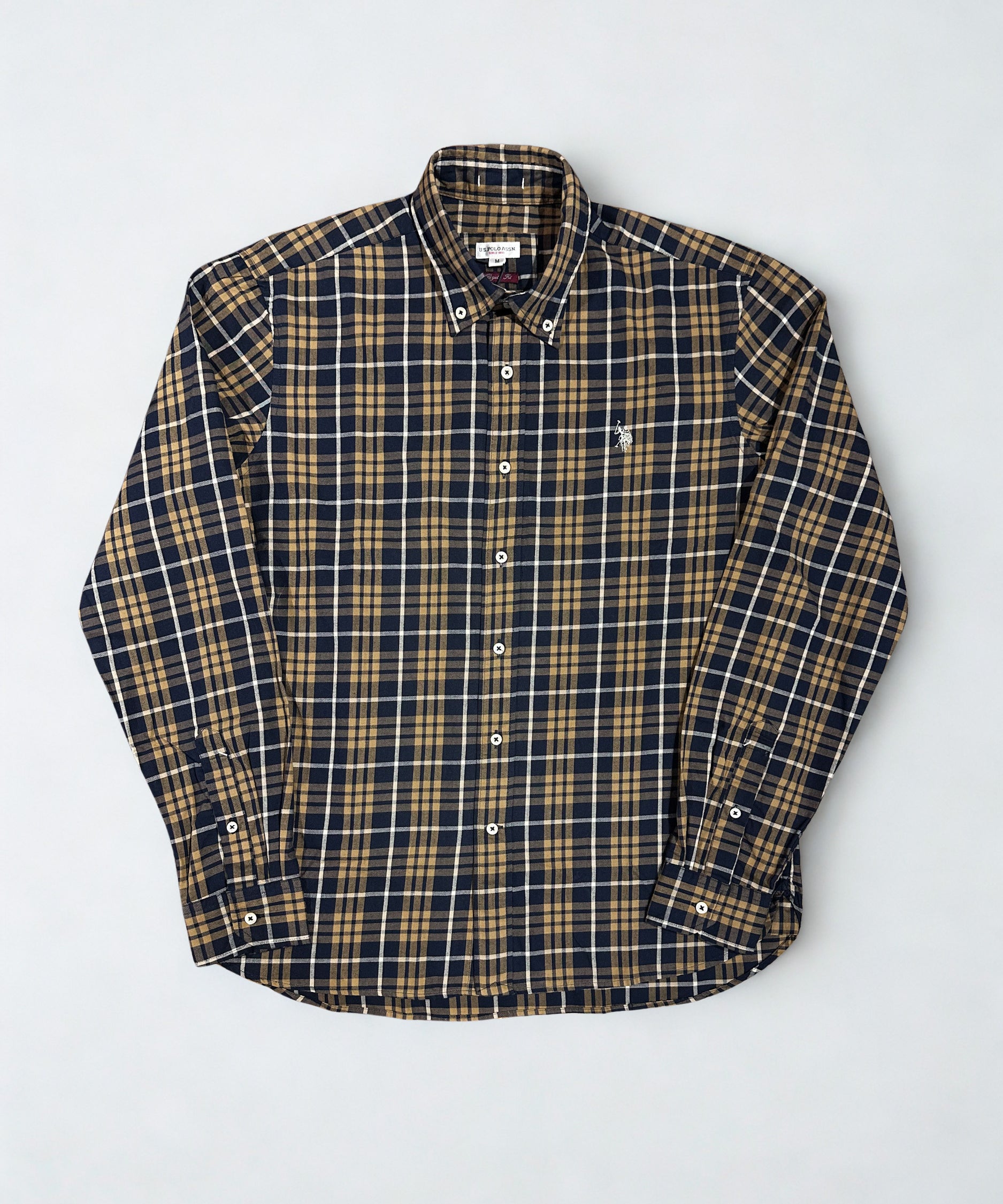 U.S. Polo Assn Kaipo Tartan Regular Fit Shirt - Dark Navy/Beige