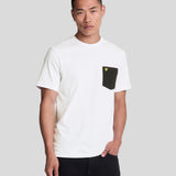 Lyle & Scott Contrast Pocket T-Shirt - White/Black