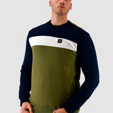 Three-Stroke Oswald Sweatshirt - Navy/White/Moss