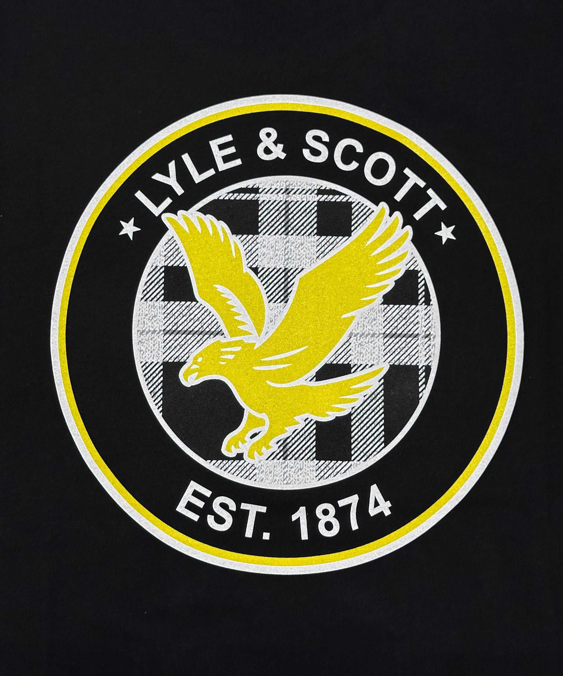 Lyle & Scott Tartan Eagle T-Shirt - Black