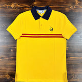 Sergio Tacchini Supermac Polo Shirt - Daffodill/Maritime Blue/Adrenaline Rush