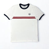 Sergio Tacchini Supermac Tee - White/Maritime Blue/Adrenaline Rush