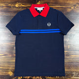 Sergio Tacchini Supermac Polo Shirt - Maritime Blue/Adrenaline Rush/Nautical Blue