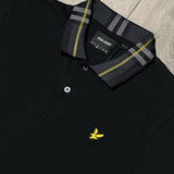 Lyle & Scott Tartan Collar Polo Shirt - Black