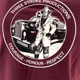 Three-Stroke Fireman T-Shirt - Burgundy