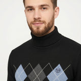 Sergio Tacchini Moretti Knit Roll Neck - Black/Charcoal Marl/Country Blue