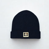 Aquascutum Active Wool Rubber Patch Beanie - Navy