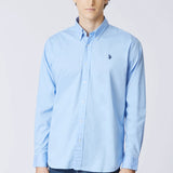 U.S. Polo Assn. Camicia in Popeline di Cotone - Sky