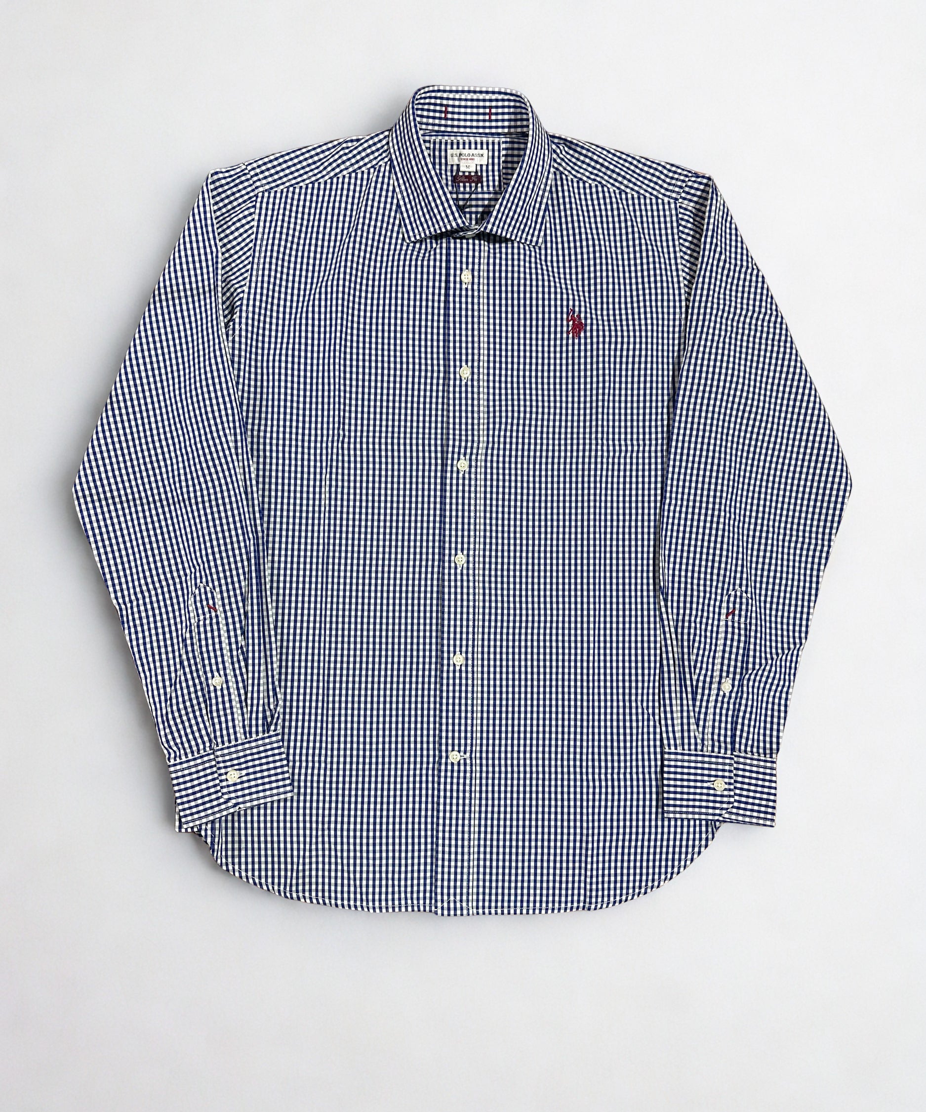 U.S. Polo Assn. Grady Slim Fit Check Shirt - White/Navy