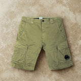 C.P. Company Stretch Sateen Cargo Lens Shorts - Dried Herb