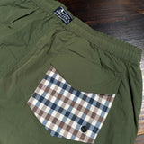 Aquascutum Active Beach Check Pocket Swimshort - Army Green