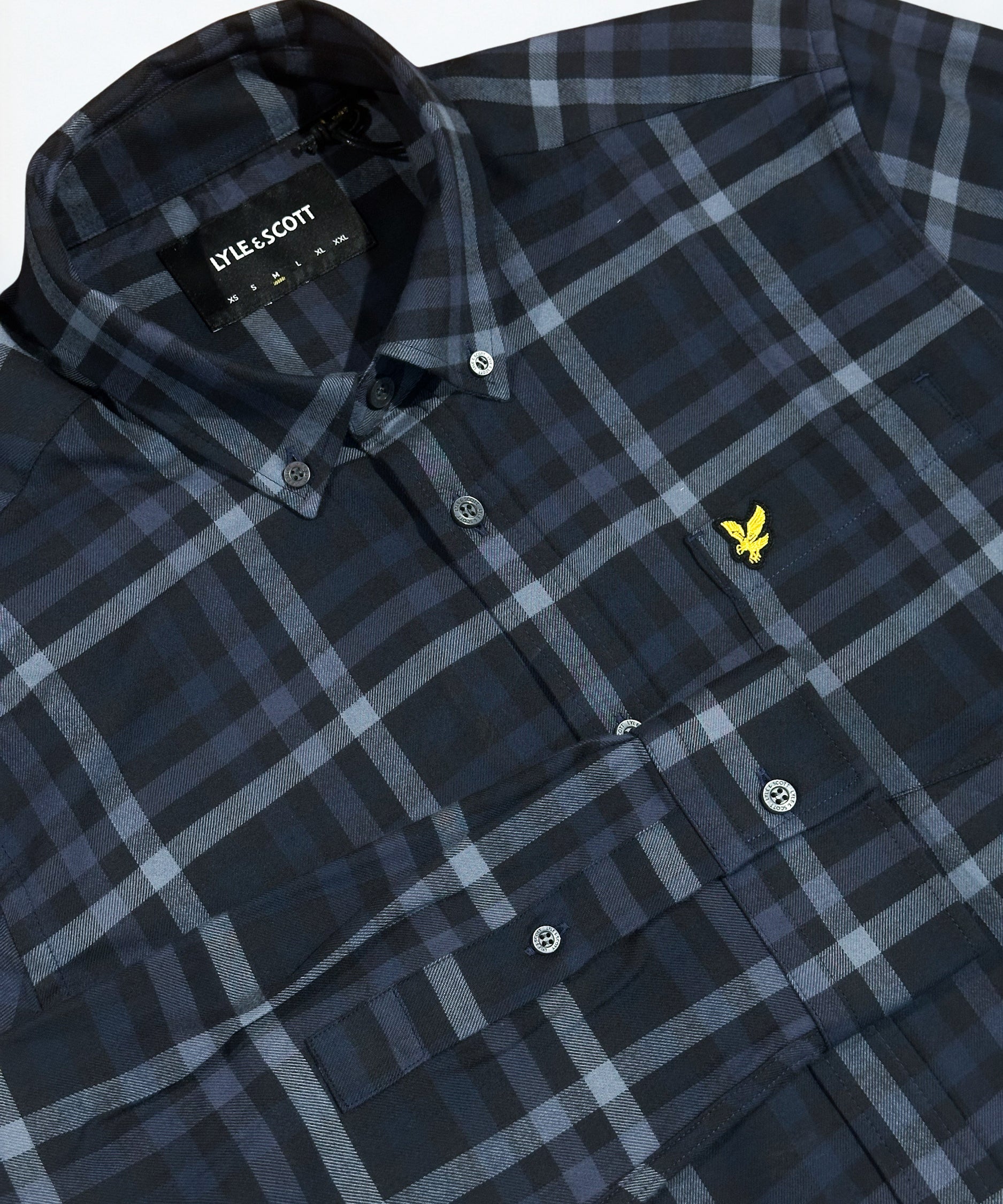 Lyle & Scott Tonal Check Shirt - Dark Navy