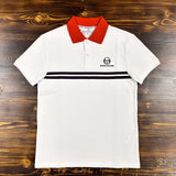 Sergio Tacchini Supermk2 Polo Shirt - White/Adrenaline Rush