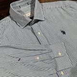 U.S. Polo Assn. Camicia a Righe in Flanella di Cotone - Navy
