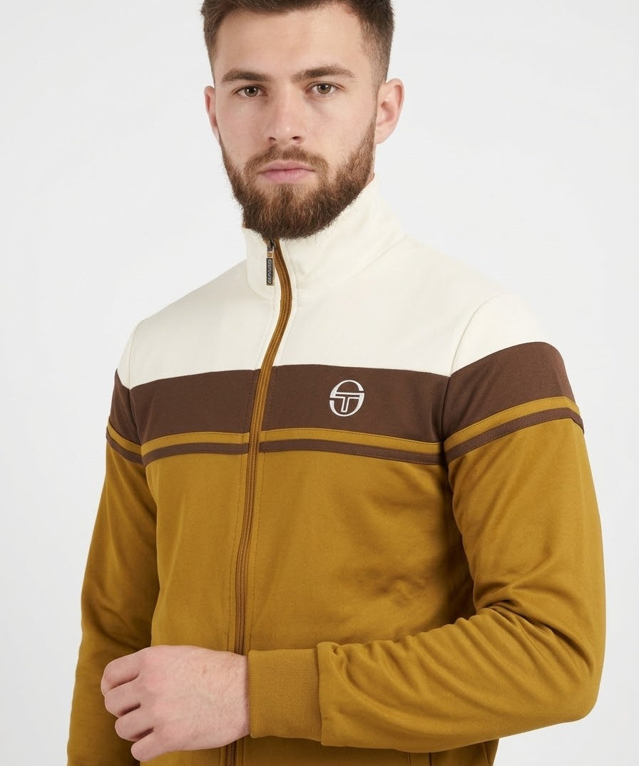 Sergio Tacchini Damarindo Track Top - Gardenia/Potten Soil/Golden Brown
