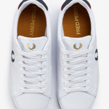 Fred Perry B722 Leather Shoes - White/Navy