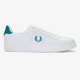 Fred Perry B721 Leather Shoes - White/Label Green