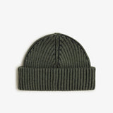 Fred Perry Cotton Ribbed Beanie - LW Green/Black