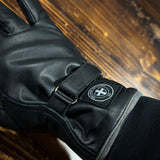 Three-Stroke Duran Leather Gloves - Black