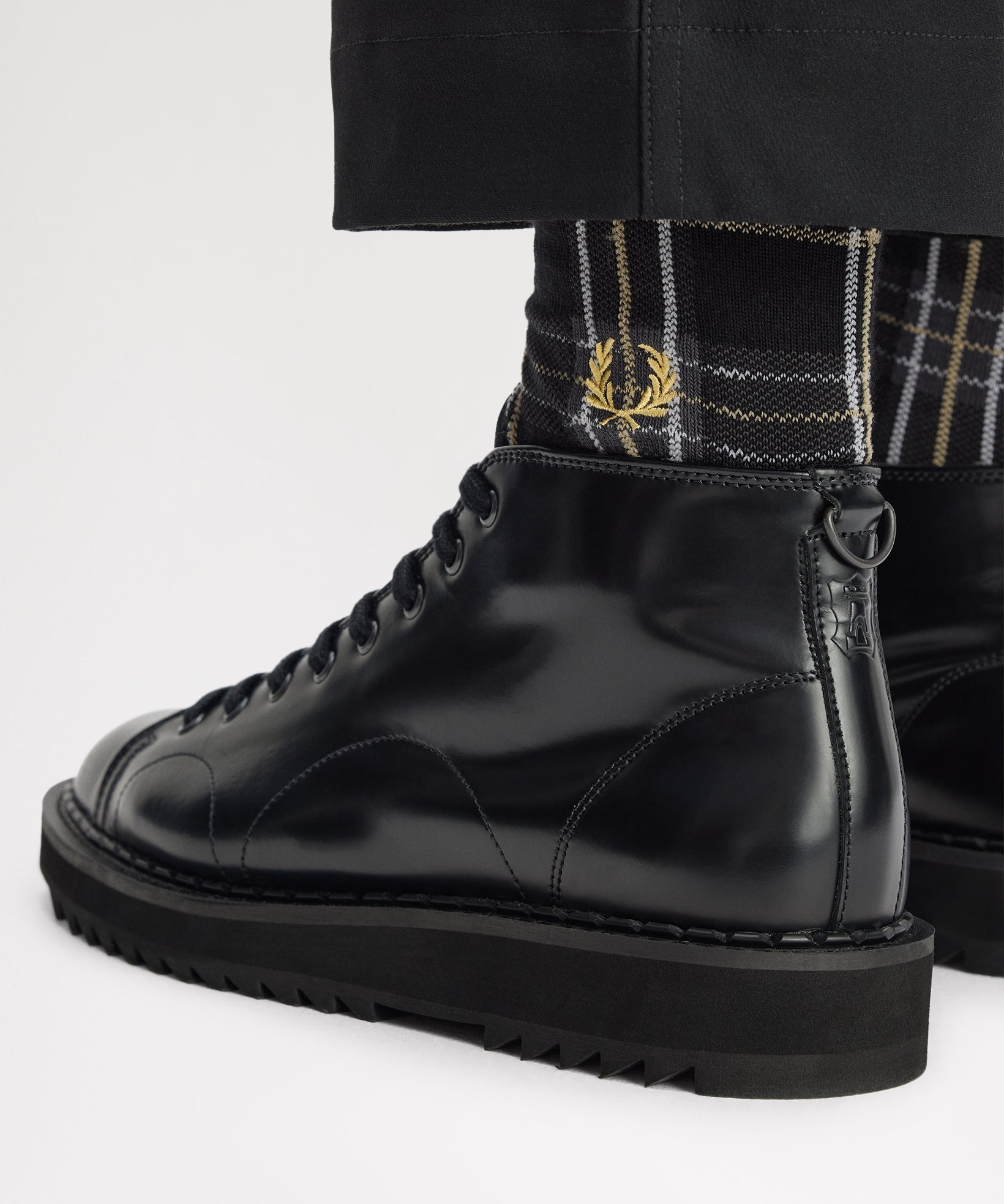 Fred Perry Tartan Socks - Black/Champagne