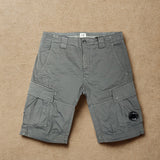 C.P. Company Stretch Sateen Cargo Lens Shorts - Gunmetal