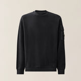 C.P. Company Brushed Emerised Diagonal Fleece Lens Sweatshirt - Black