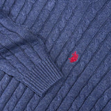 U.S. Polo Assn. Bert Cashmere Blend Cable Jumper - Sky