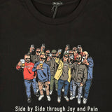 Three-Stroke Side by Side T-Shirt - Black