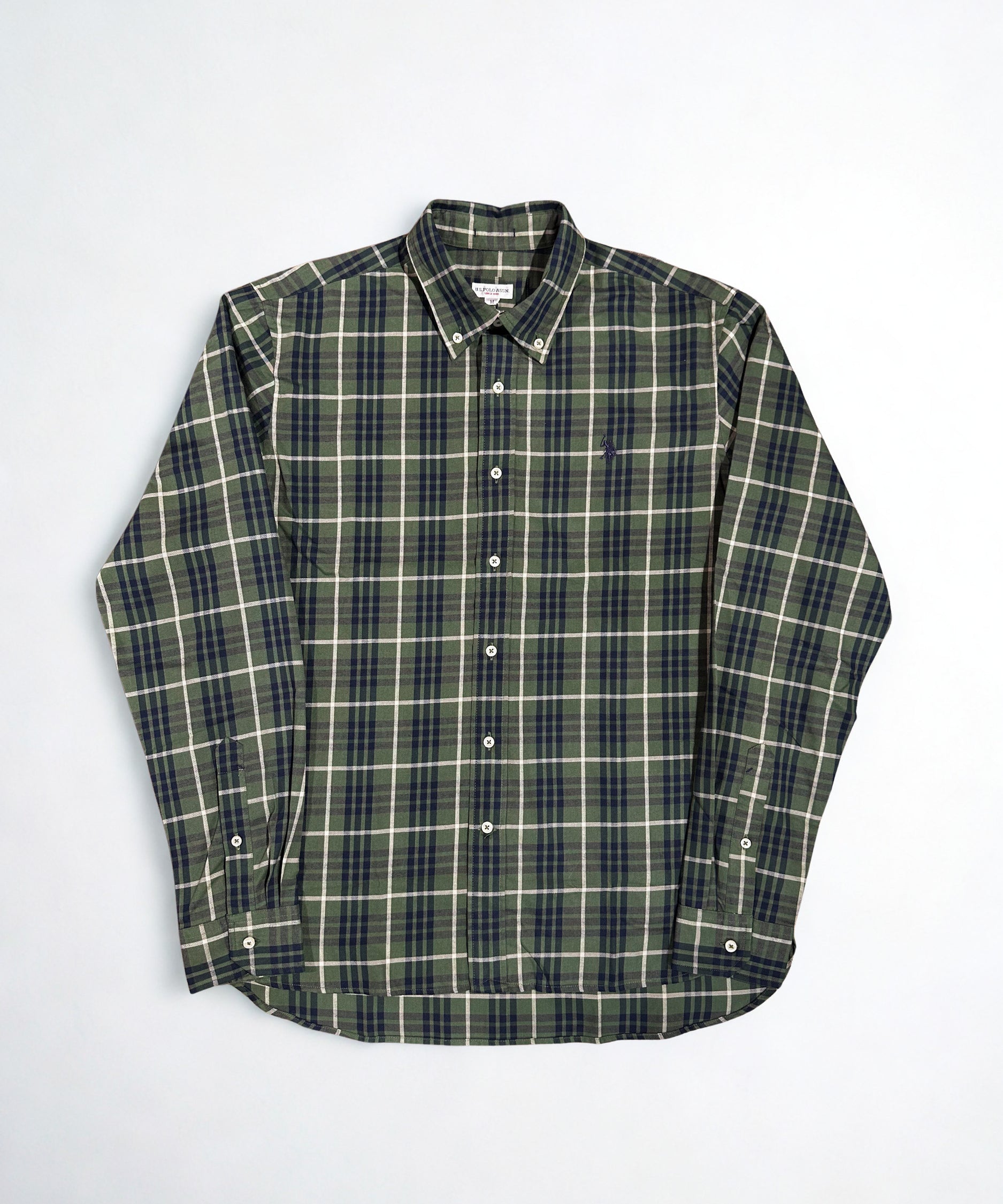 U.S. Polo Assn Kaipo Tartan Regular Fit Shirt - Green/Navy