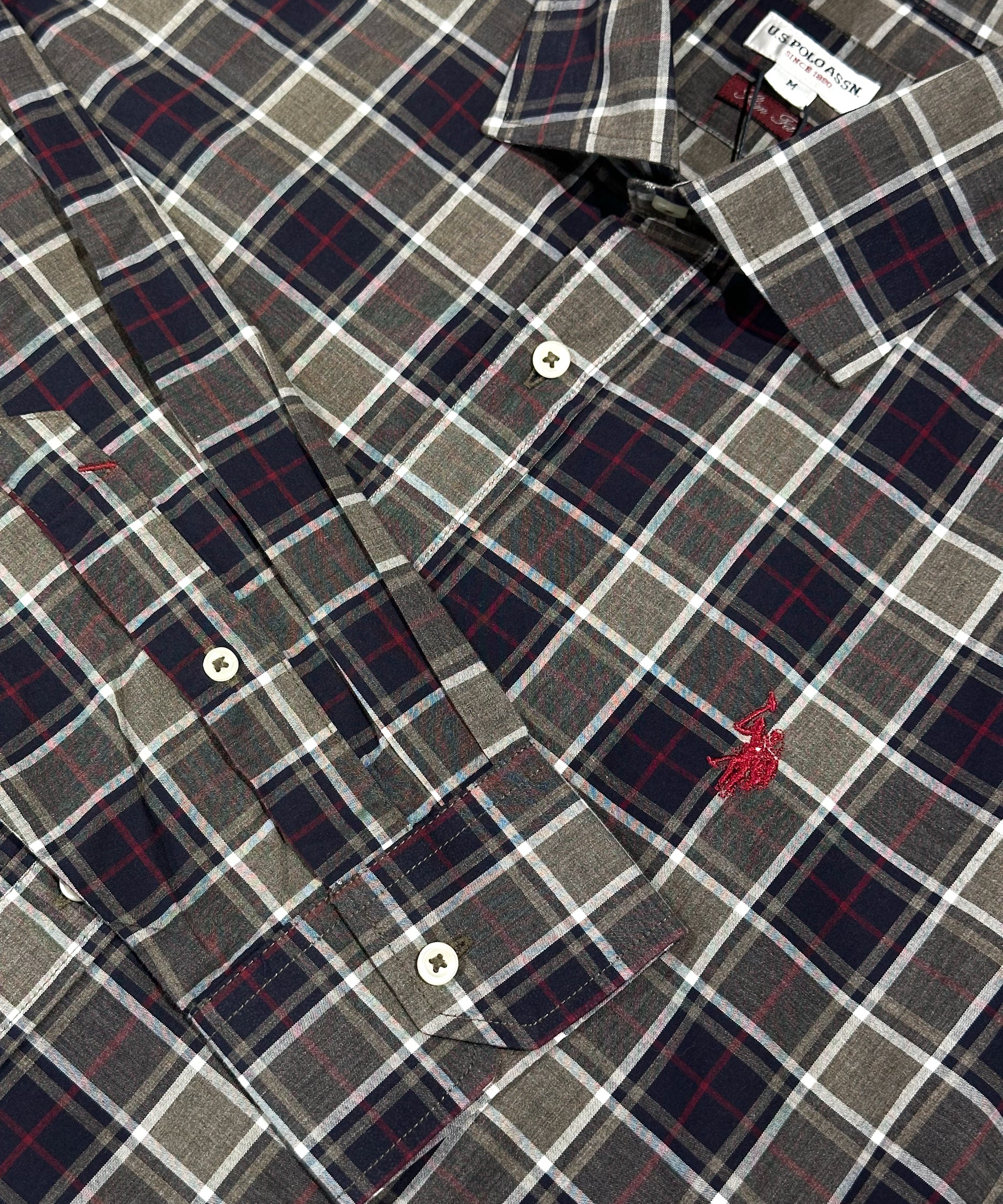 U.S. Polo Assn. Luan Tartan Shirt - Grey/Navy