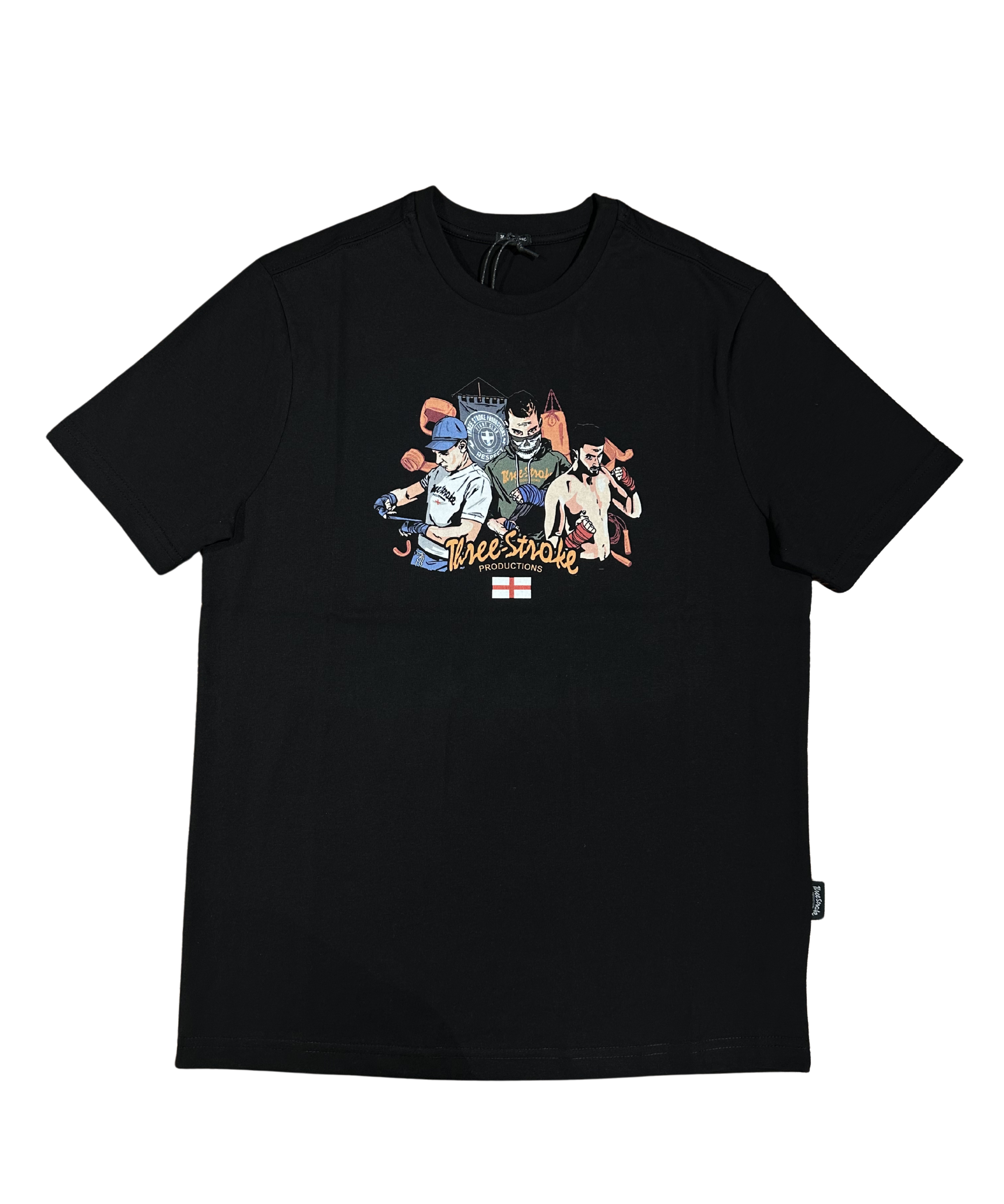 Three-Stroke Fight Club T-Shirt - Black