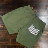 Aquascutum Active Beach Check Pocket Swimshort - Army Green