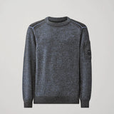 C.P. Company Fleece Knit Lens Contrast Crewneck Sweater - Orion Blue