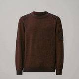 C.P. Company Fleece Knit Lens Contrast Crewneck Sweater - Andorra Red