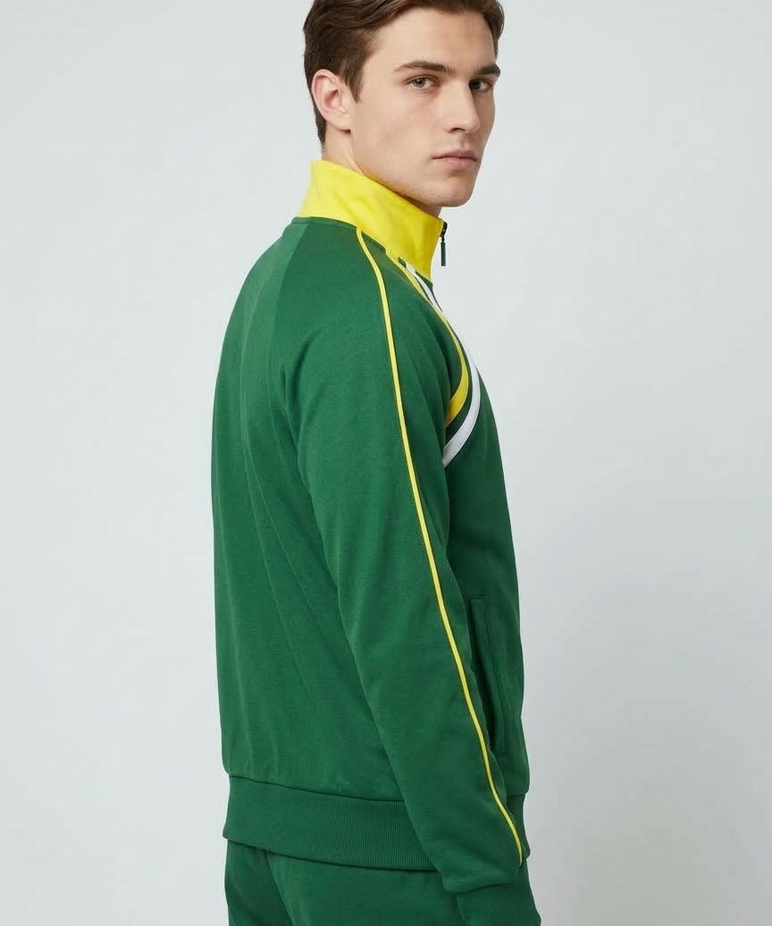 Sergio Tacchini Ghibli Piquet Track Top - Pine Needle/Lemon